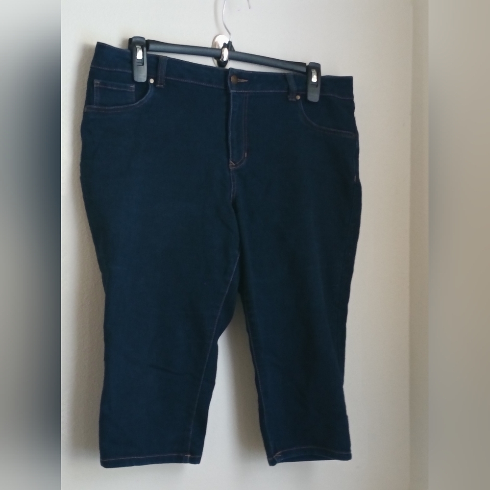 d. jeans Capri Women 16 Deep Navy Cropped Academia Casual Versatile Vacation Y2K
